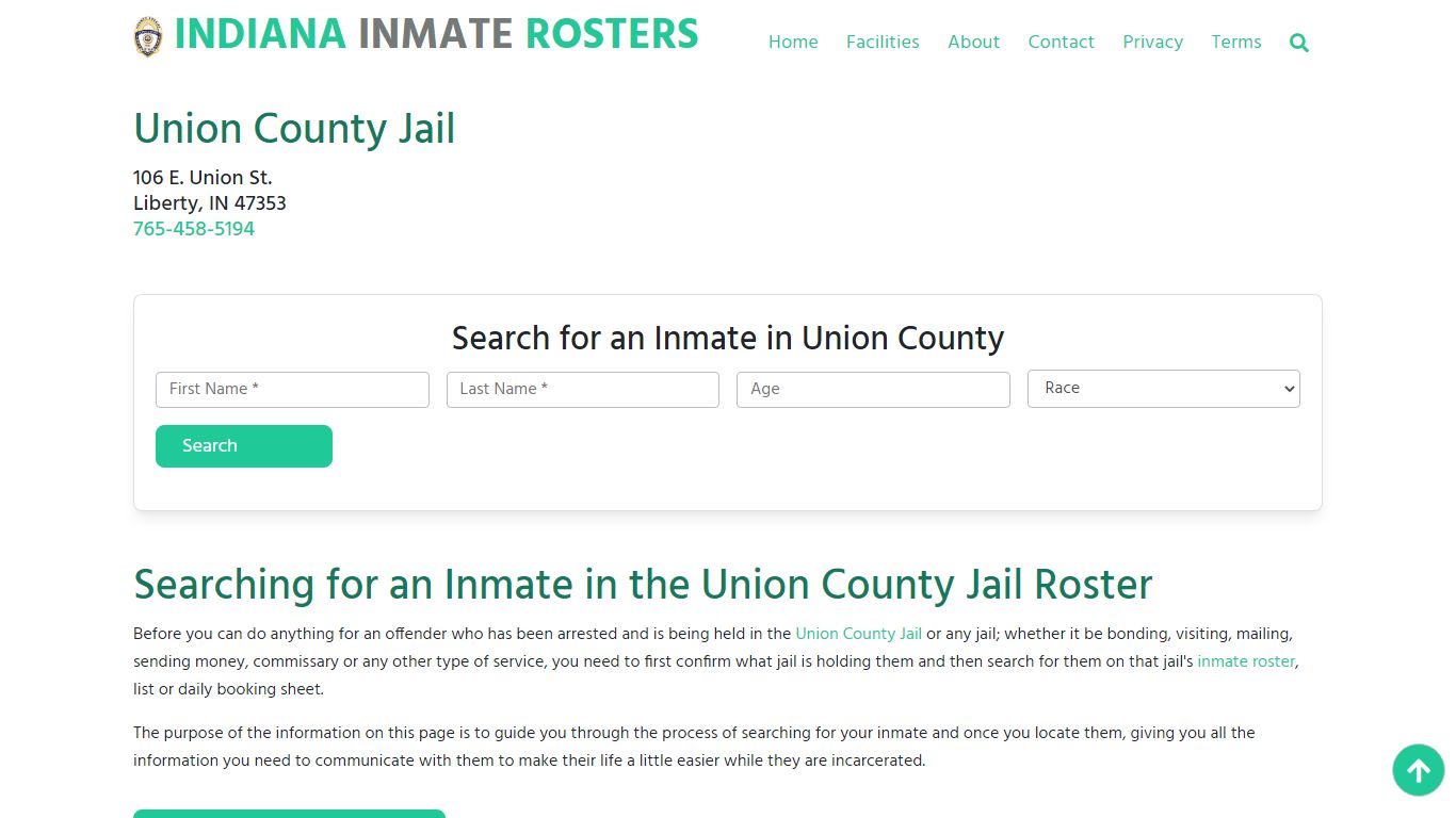 Union County Jail IN: Inmate Search & Roster